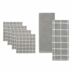 Food Network® Windowpane Grid Dishcloth & Kitchen Towel 6-pk. Gray -Kohls Sale Store unnamed file 1076