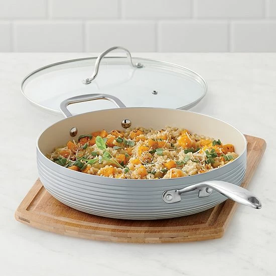 Food Network™ Farmstead 12-in. Covered Deep Skillet Gray 4 Food Network™ Farmstead 12-in. Covered Deep Skillet Gray - Image 2