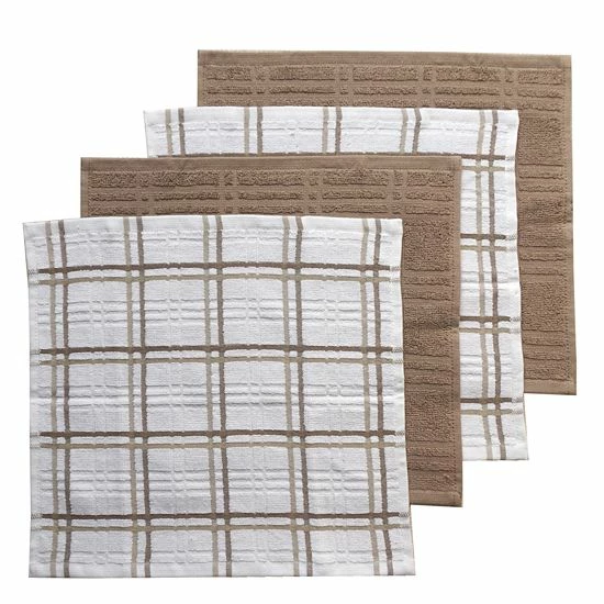 Food Network™ Plaid Dishcloth 4-pk. Aqua 3 Food Network™ Plaid Dishcloth 4-pk. Aqua