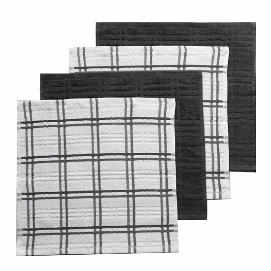 Food Network™ Plaid Dishcloth 4-pk. Aqua 6 Food Network™ Plaid Dishcloth 4-pk. Aqua - Image 4