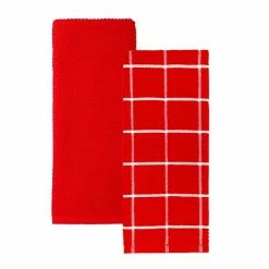 Food Network™ Windowpane Grid Kitchen Towel 2-pk. Red -Kohls Sale Store unnamed file 629